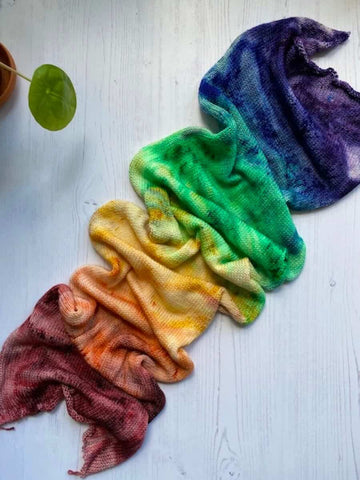 Rainbow Hand Dyed Sock Blank by Eleanor Shadow