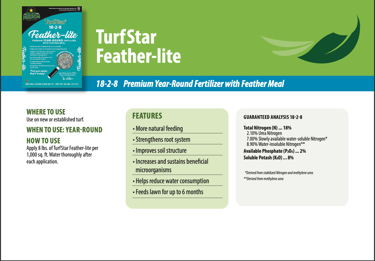 TurfStar Feather-Lite - Nelson Plant Food