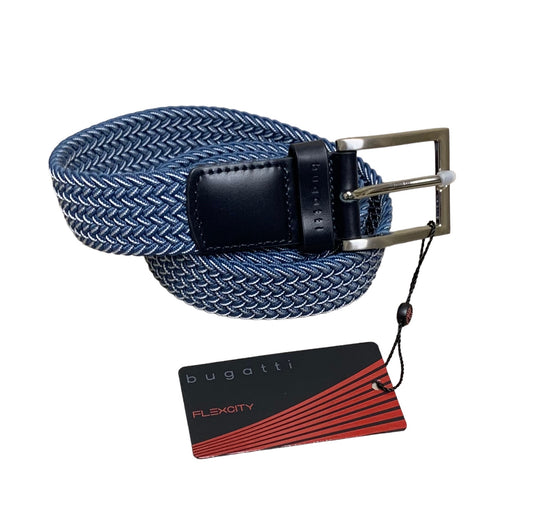 Johnston & Murphy Reversible Woven Stretch Belt (Navy/Blue) Belts