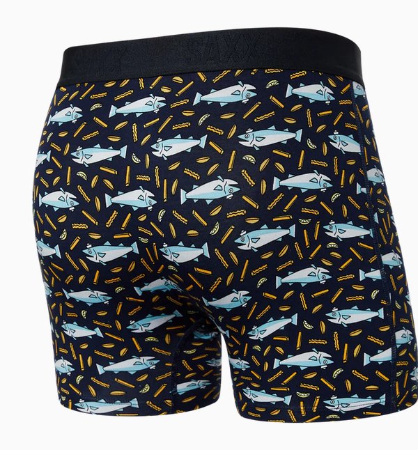 Vibe Super Soft Boxer Brief / Fish & Chips- Navy - Caswell's Fine Menswear