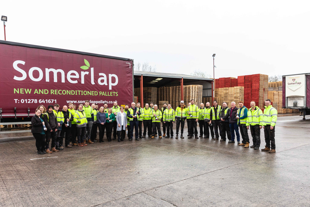 The Somerlap team stood in front of a Somerlap Pallets lorry