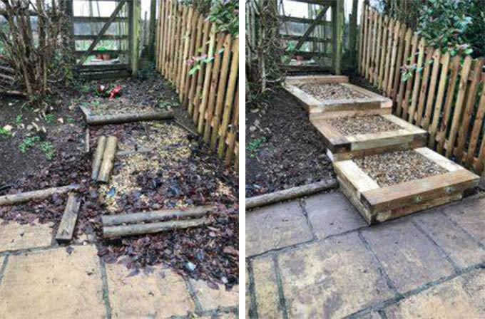 Before and After Garden Steps