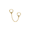 Huggies Earrings Gold - Double Handcuff Chain