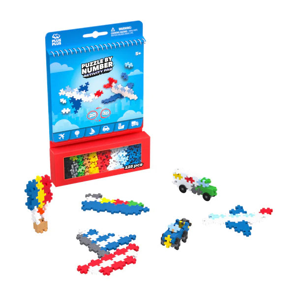 Plus Plus Puzzle by Number - Activity Pad - Transportation