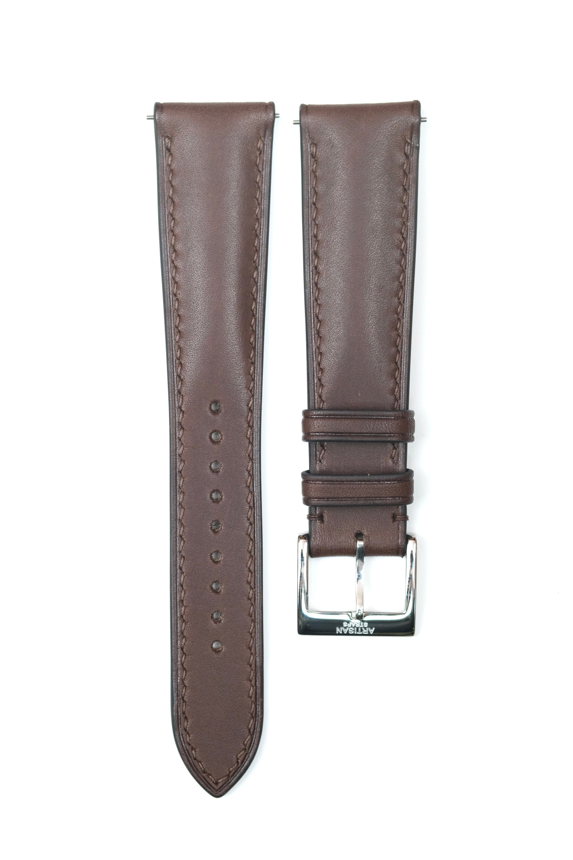 Button Snap Strap - Dark Brown Leather Strap