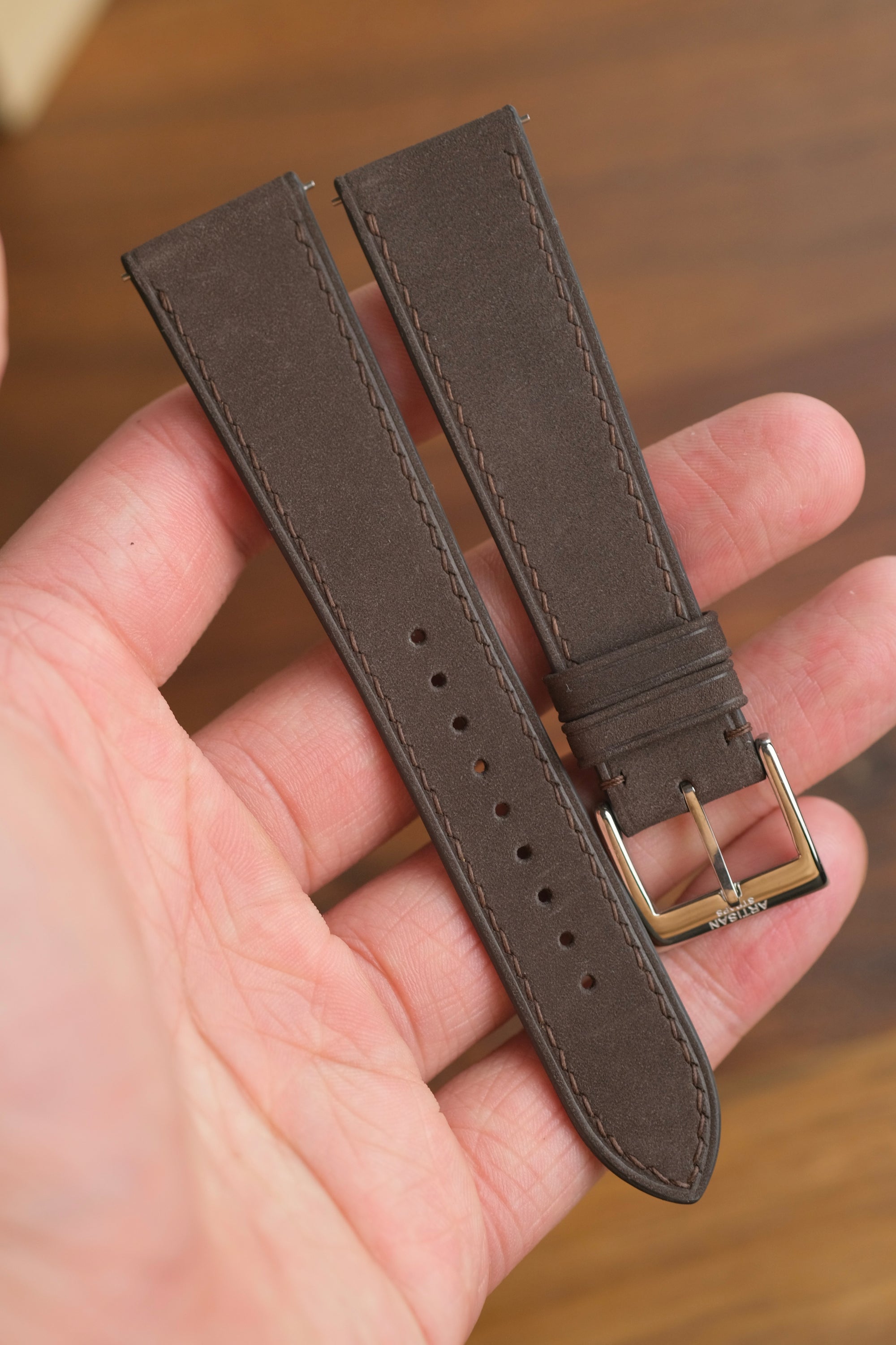 Black Barenia Calf (Padded) Leather Strap - Artisan Straps