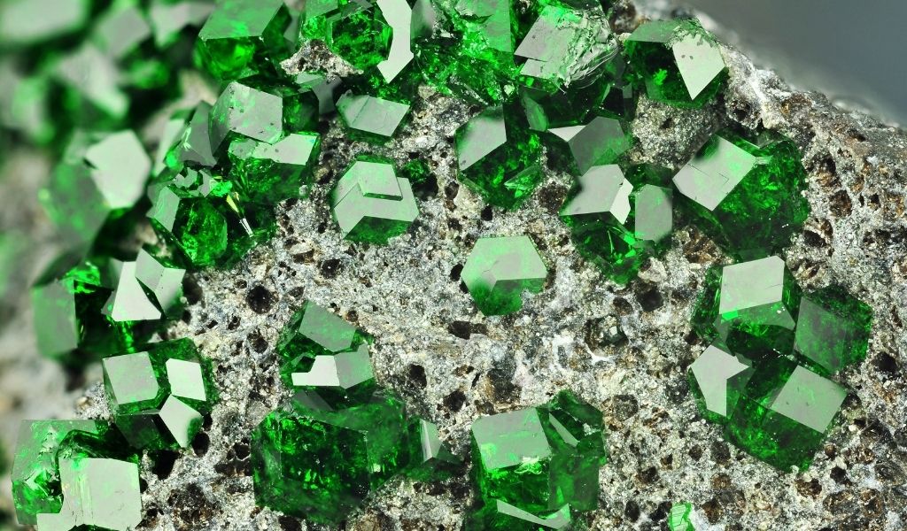 February Gemstone Garnet - Uvarovite - Green Garnet