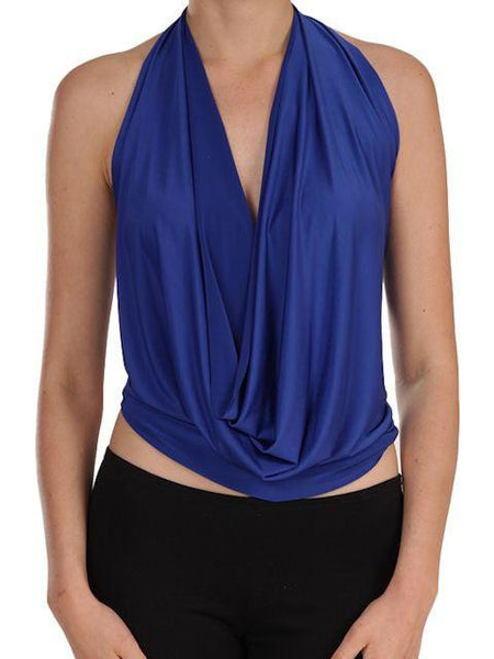 Deep V Halter Top - Jade - Royal Blue - Coral