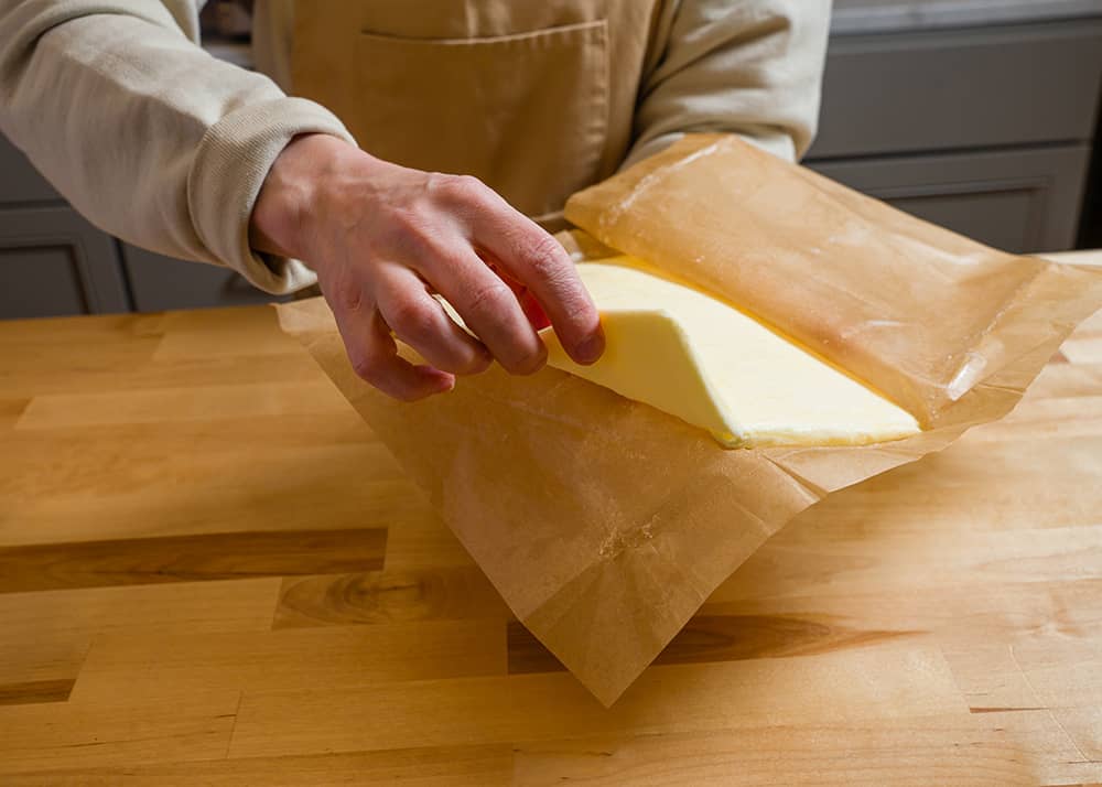 Demonstrating butter pliability