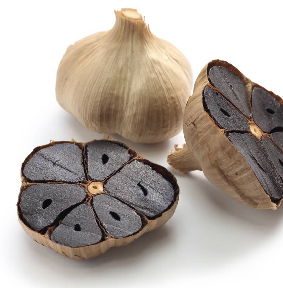 Black garlic, showing inside