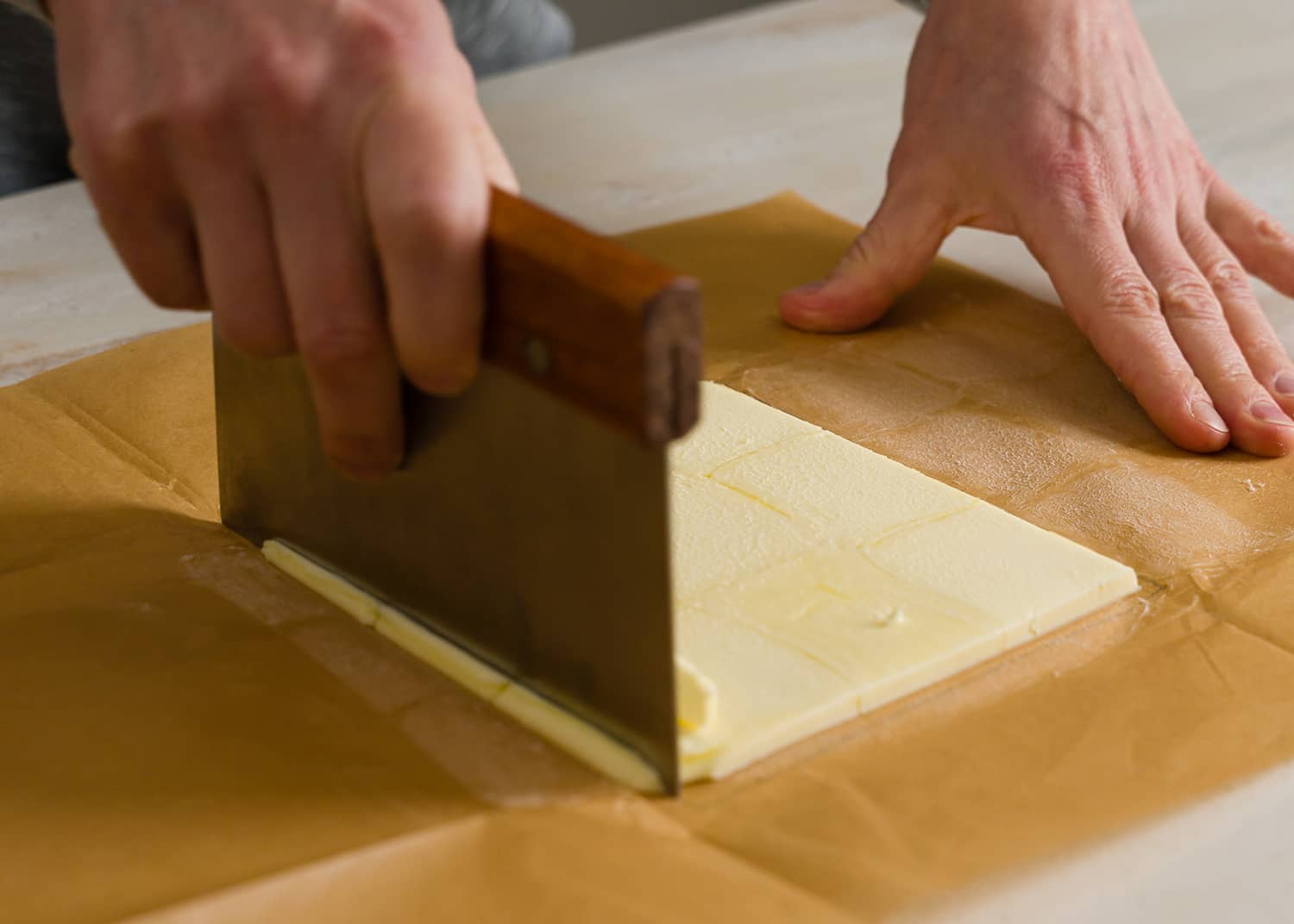 making a butter block for laminated dough