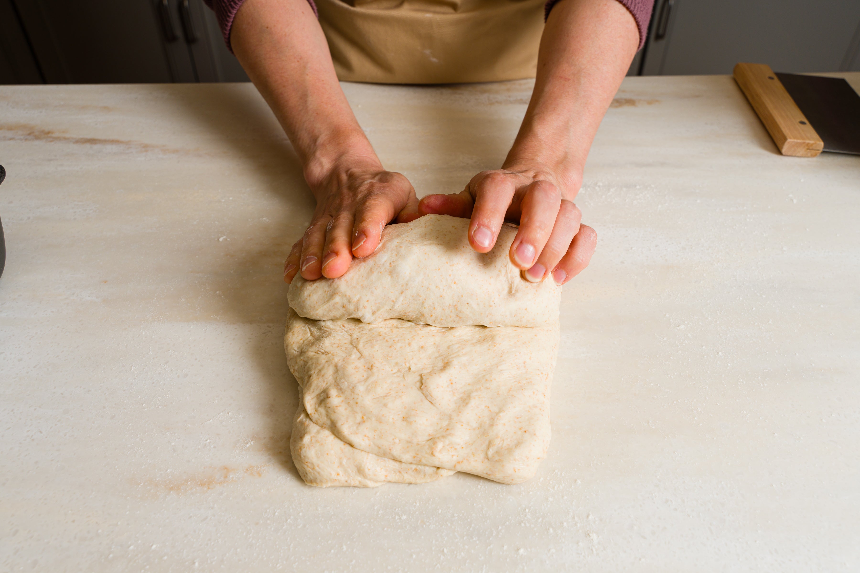 Kneading Dough on Counter