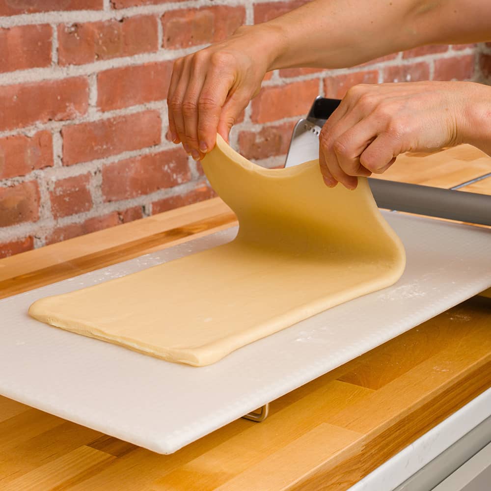 Tri-folding the dough step 1