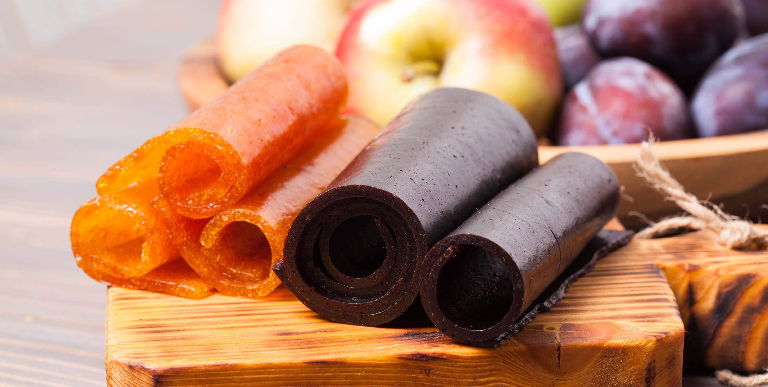 Apple and plum fruit leather