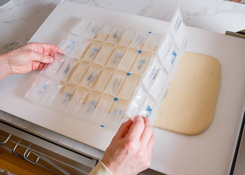 ice blanket placed over the dough