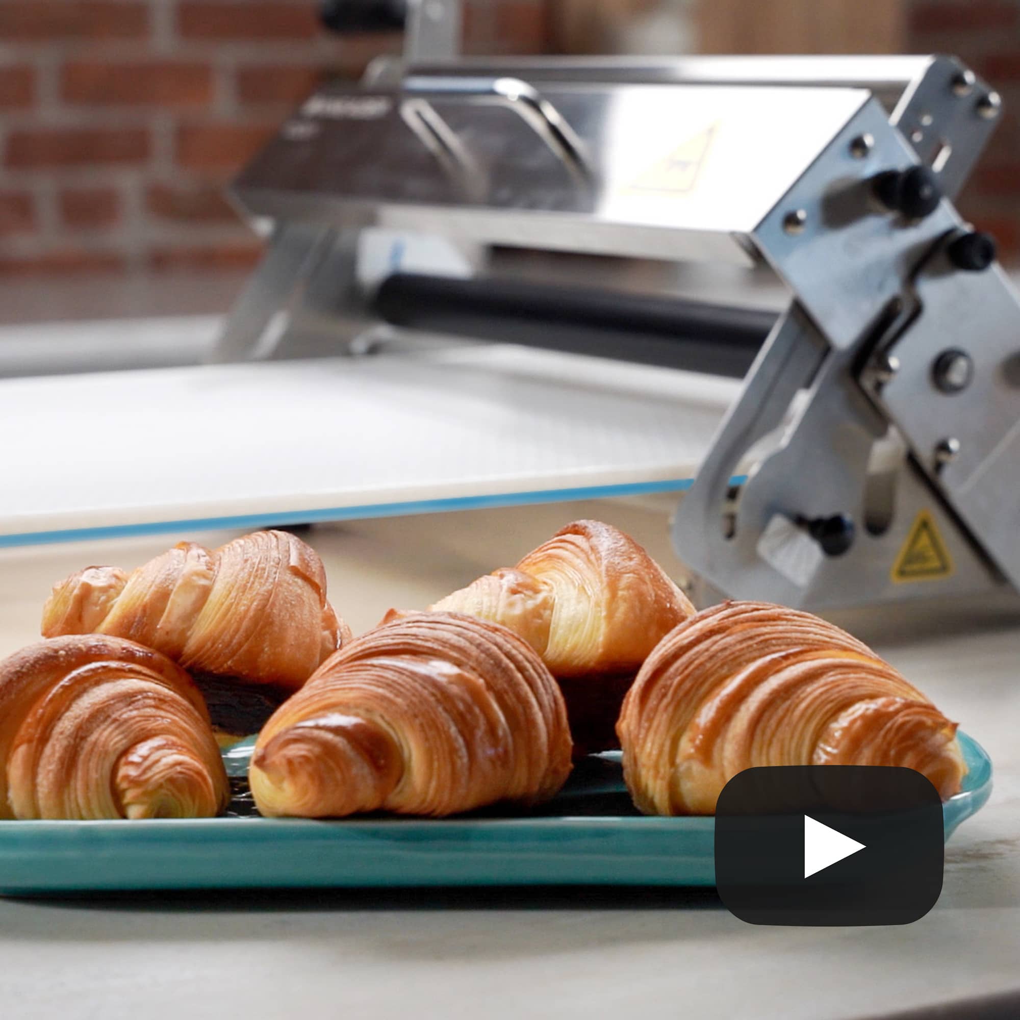 Folding Dough Sheeter with croissants