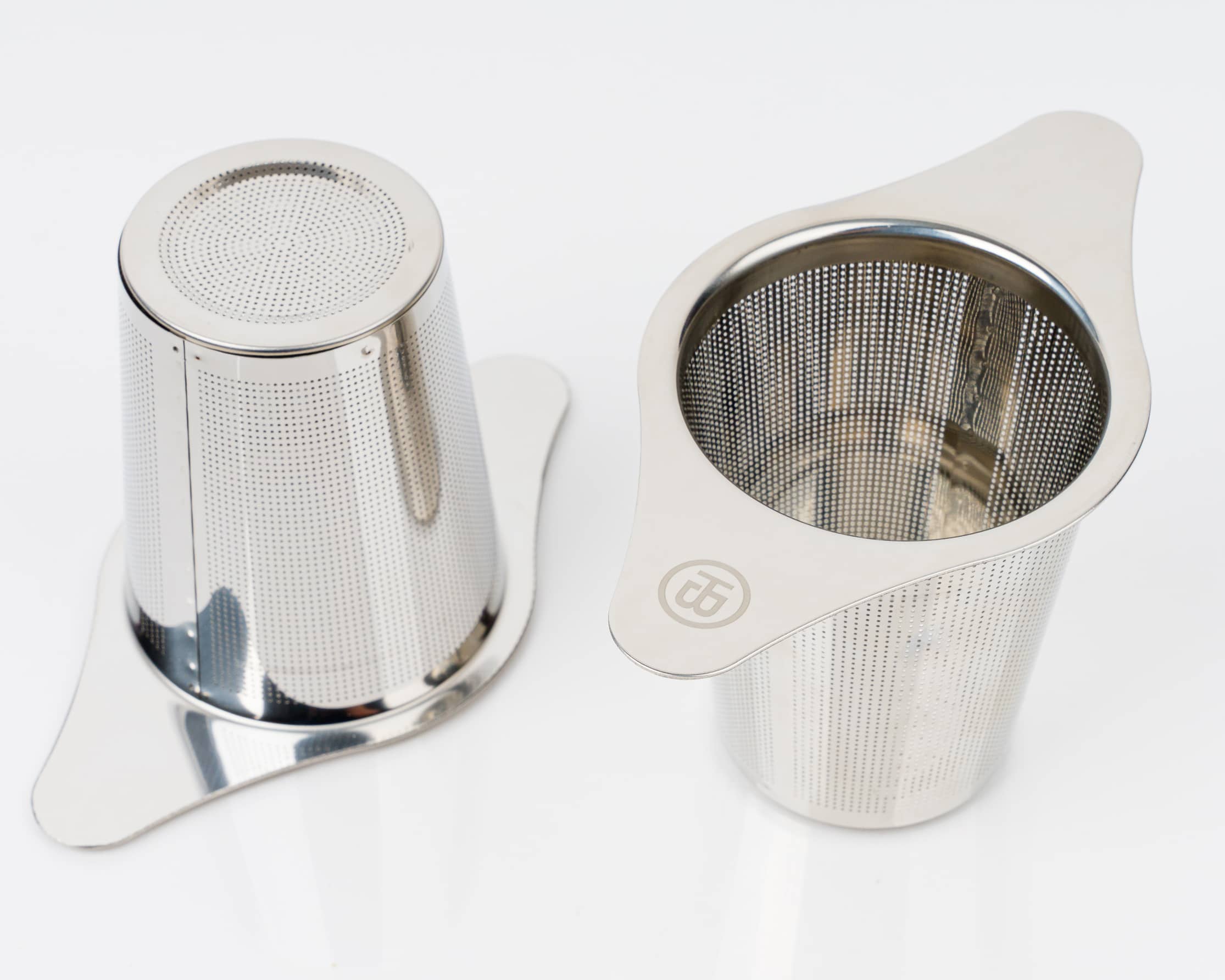 Mesh Tea Infusers side by side, upside down & right side up