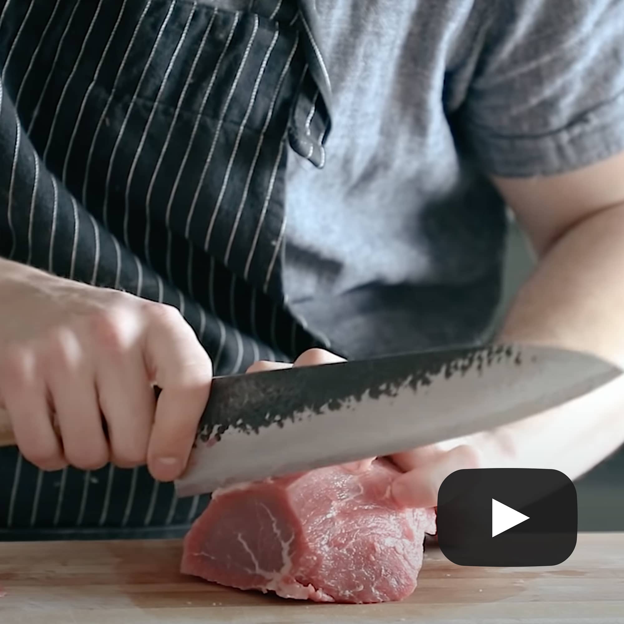 Slicing beef to make beef jerky