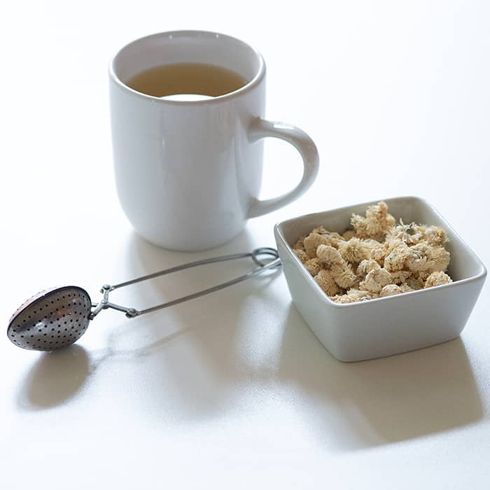 Chamomile Tea and dehydrated Chamomile flowers