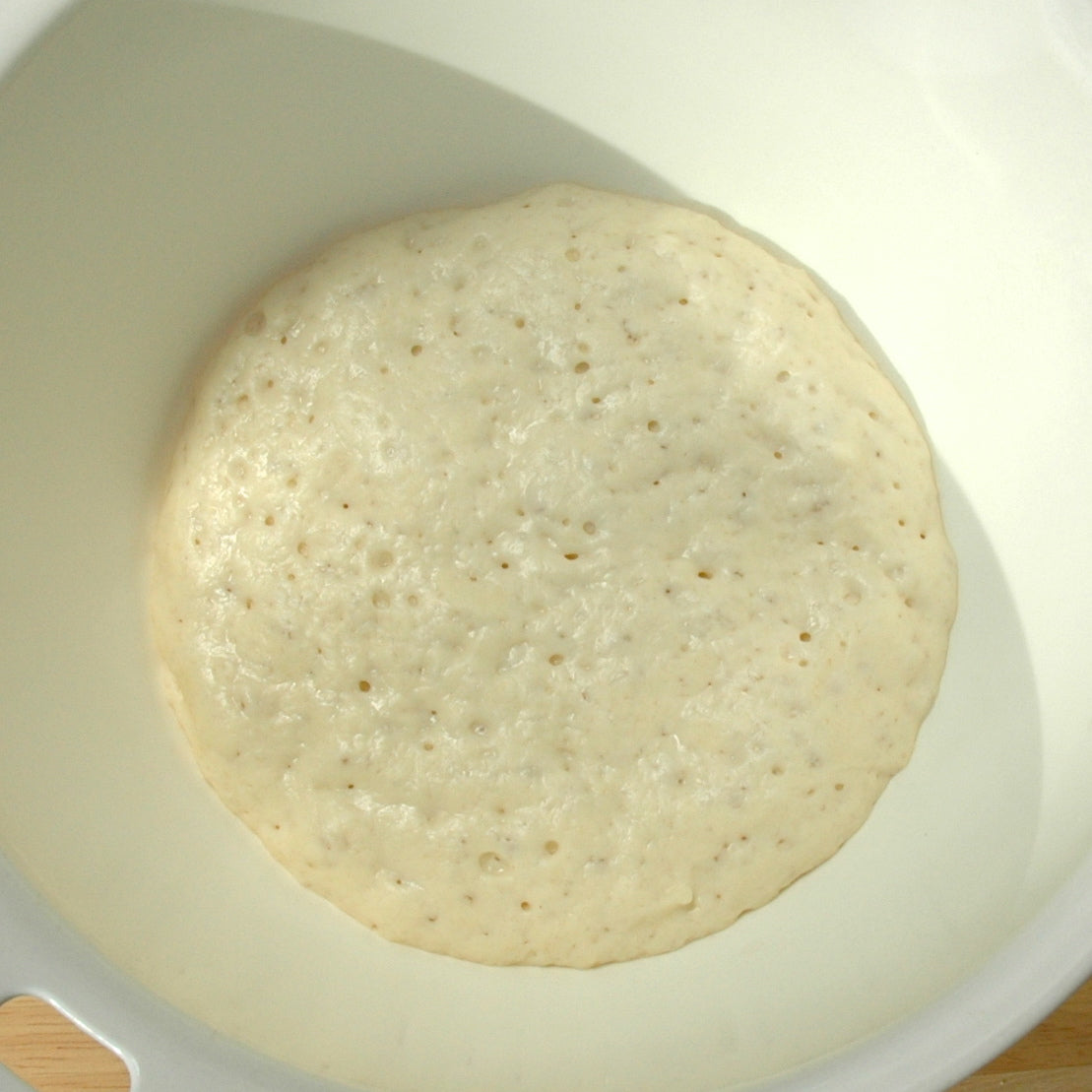 Fermented dough in a bowl