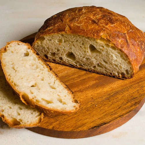 No-knead bread sliced