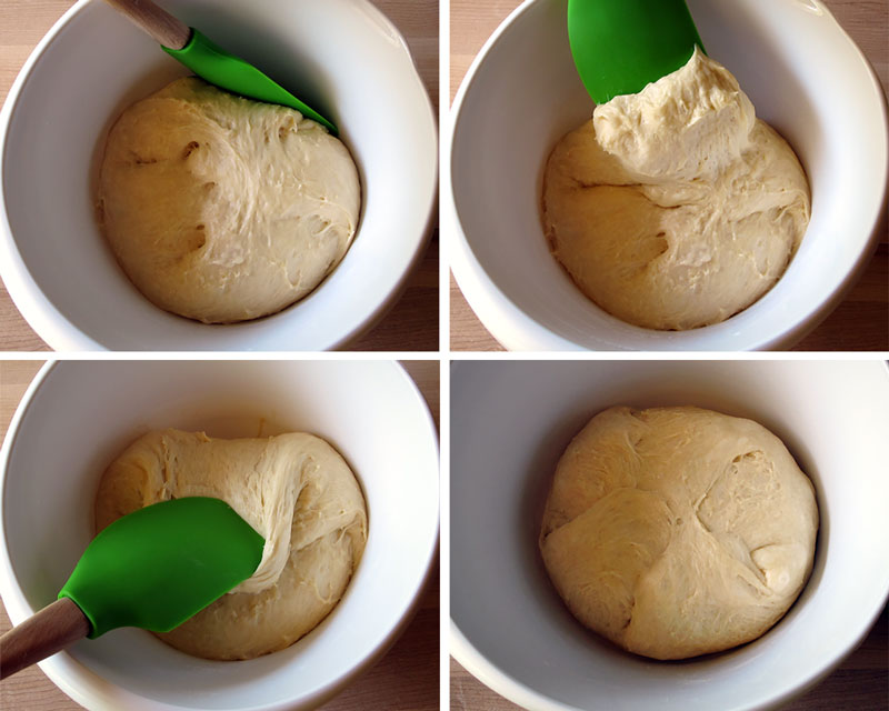 Mixing and folding brioche dough