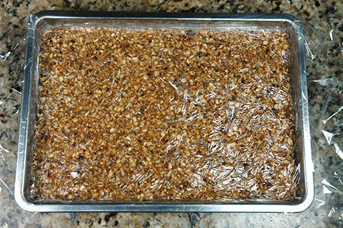 Spread the mixture evenly in a baking pan