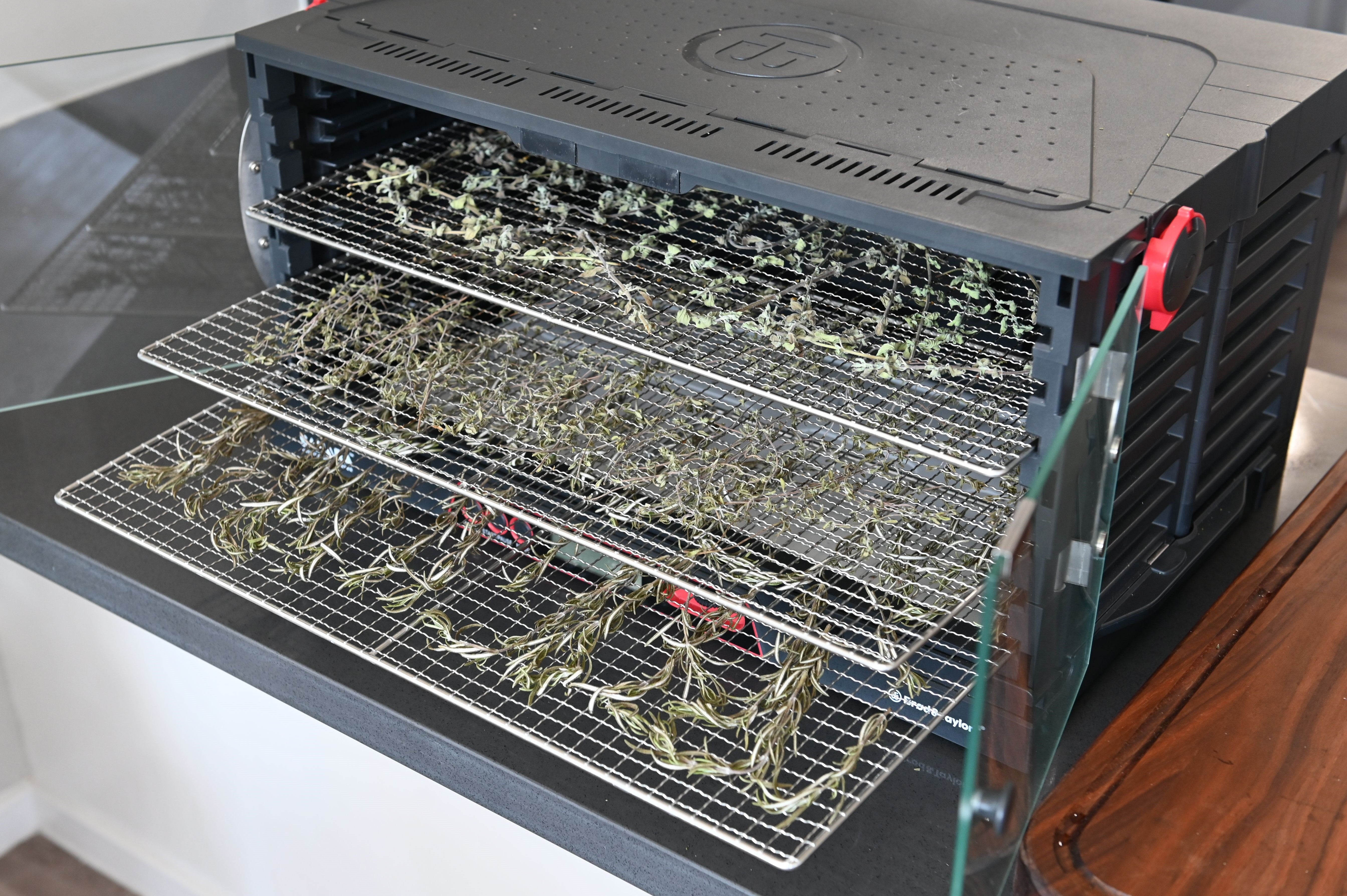 Dehydrated herbs in the Sahara Dehydrator