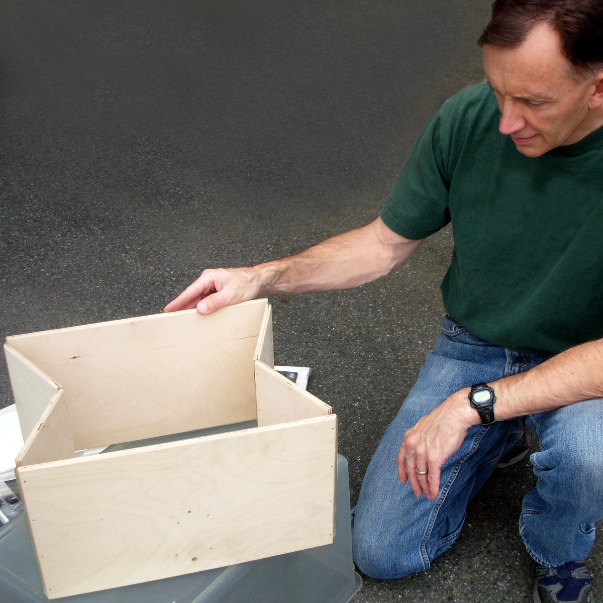 Michael Taylor, founder of Brod & Taylor with a folding proofer prototype