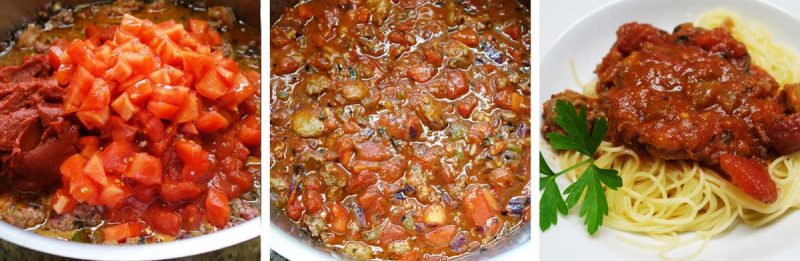 Add chopped tomatoes and slow-cook