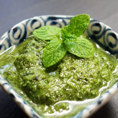 Mint-Chutney in a bowl