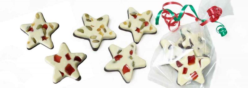 Dark and white chocolate star-shaped cookies