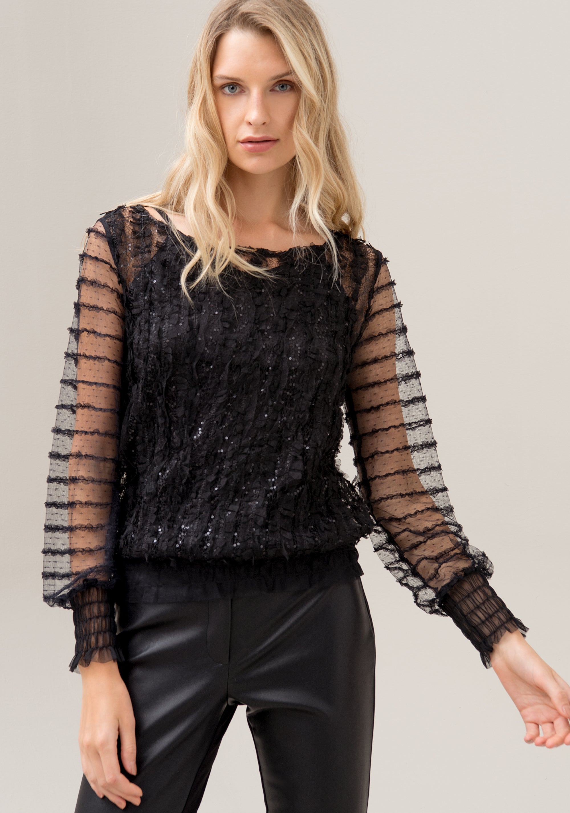 Top blouse regular fit in transparent fabric-FRACOMINA – Fracomina Shop ...