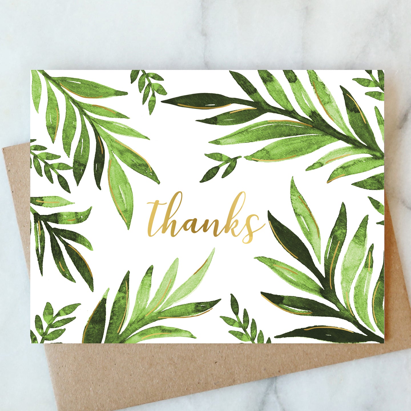 Leaf Thanks Card - Box Set of 6