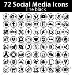 1152 Vector Social Media Icons Pack in 16 great collections