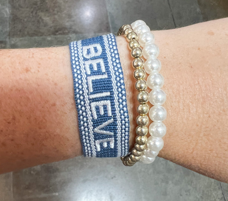 BELIEVE BRACELET SET- 2 COLORS