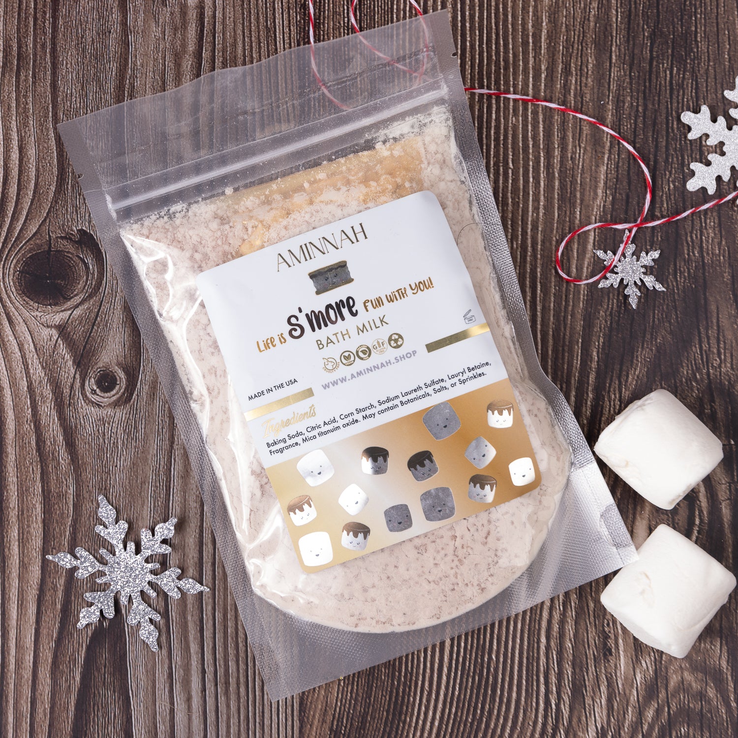 AMINNAH | MARSHMALLOW SMORES BATH MILK | $25