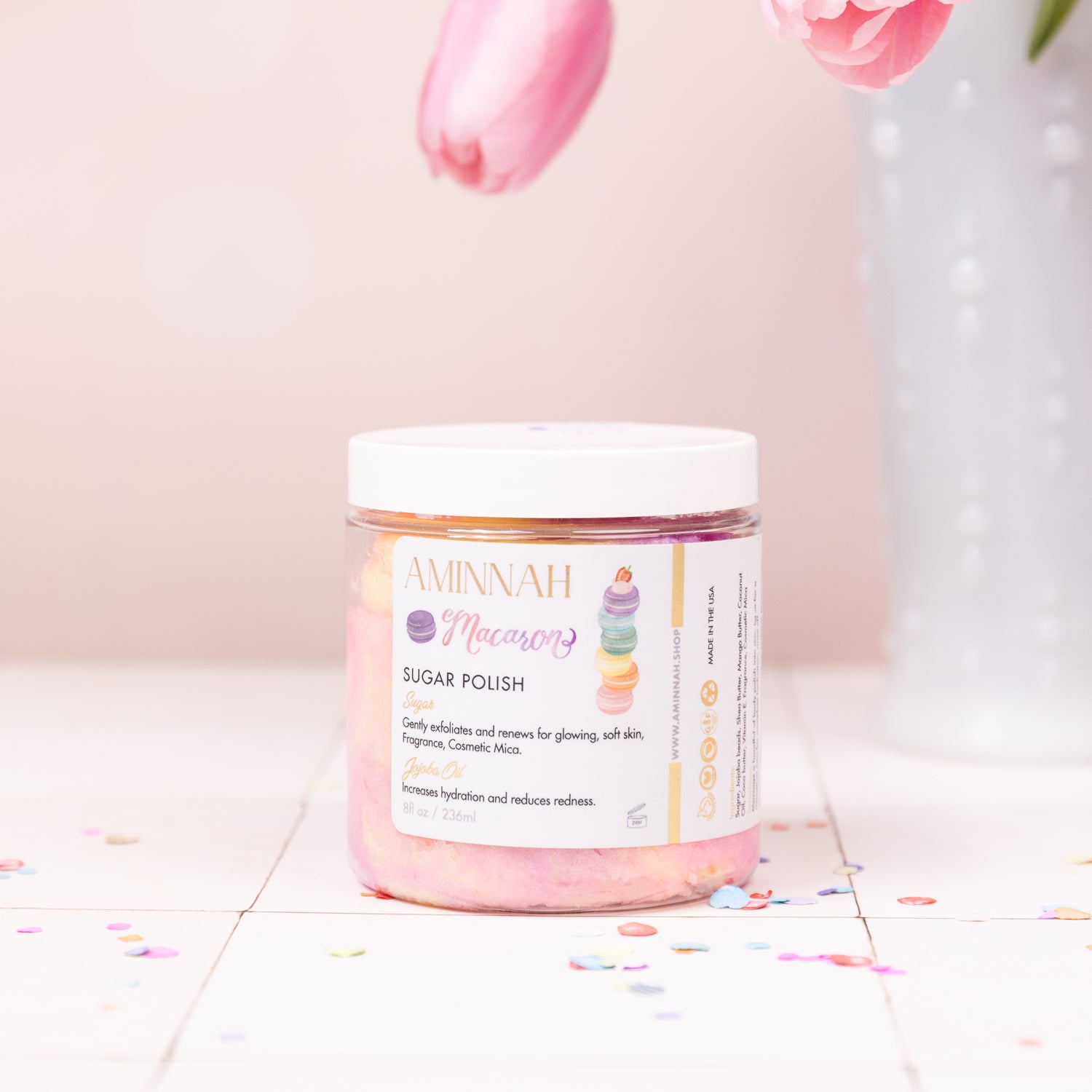 AMINNAH | MACARON BODY SUGAR POLISH | $20