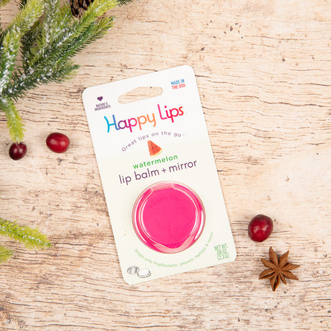 Happy Lips Flavored Lip Balm with Mirror