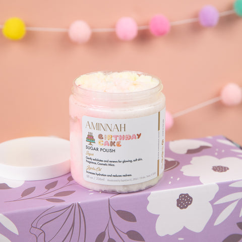 AMINNAH | BIRTHDAY CAKE SUGAR SCRUB | $19.99