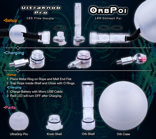 Orb Poi LED Contact Poi