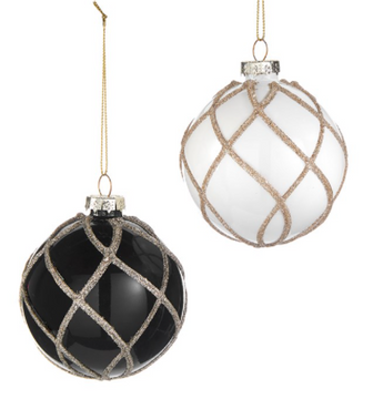 Gold Sparkled Accented Ball Ornament (2 Colors)