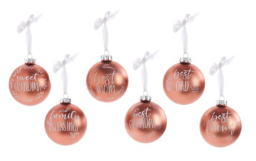 Family Members Glass Ornament (6 Assorted Options)