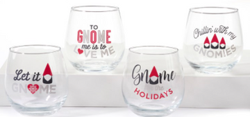 Gnome Stemless Wine Glass (4 Options)