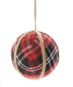 Rustic Plaid Ball Ornament (2 Options)