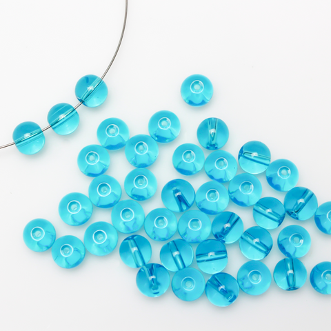 Aqua Mix Clear Glass Beads, 6mm by Bead Landing™