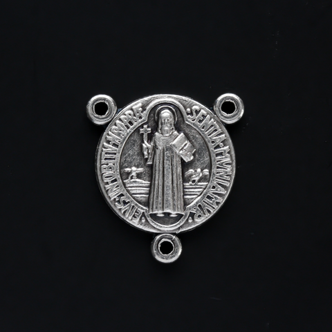 MseaRust 60pcs Alloy Saint Benedict Medal Jesus Rosary Cross Charms Crucifix Charms Pendants Rosary Beads for Jewelry Making Crafting