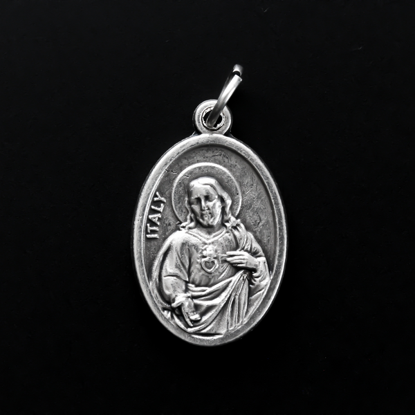 Our Lady of Mount Carmel and Sacred Heart of Jesus Scapular Medal - Made in Italy