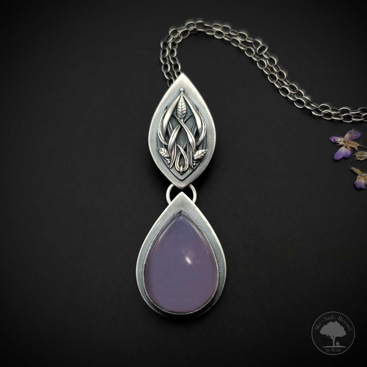 Sterling and Fine Silver with Amethyst, Fantasy Elvish Gothic