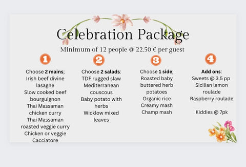 Celebration catering package